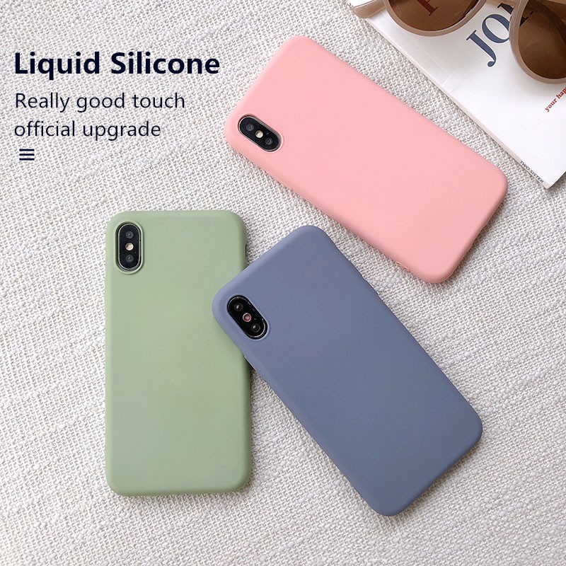 iPhone X XR XS MAX 6 6s 7 8 plus Liquid Silicone Phone Case Soft TPU ...