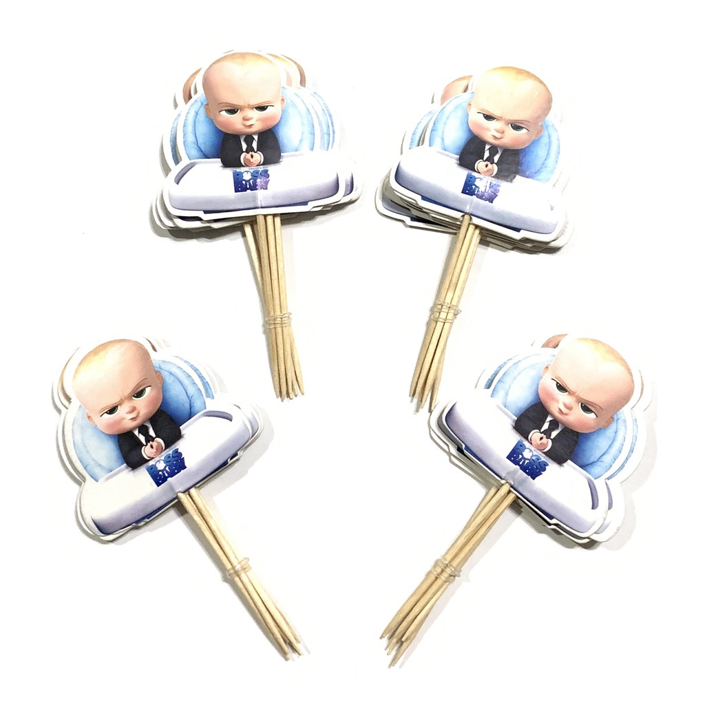 boss baby toothpick cupcake topper 24pcs/pack made in paper for ...