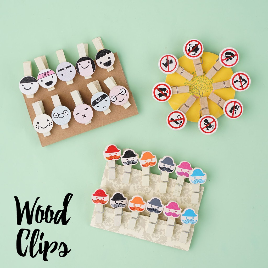 INS style DIY wood hanging photo Clips craft funny and cute designs ...