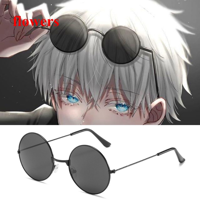 Flowers Anime Jujutsu Kaisen Gojo Satoru Cosplay Glasses Black ...