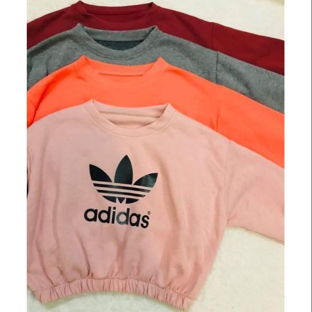 Adidas crop clearance top sweater