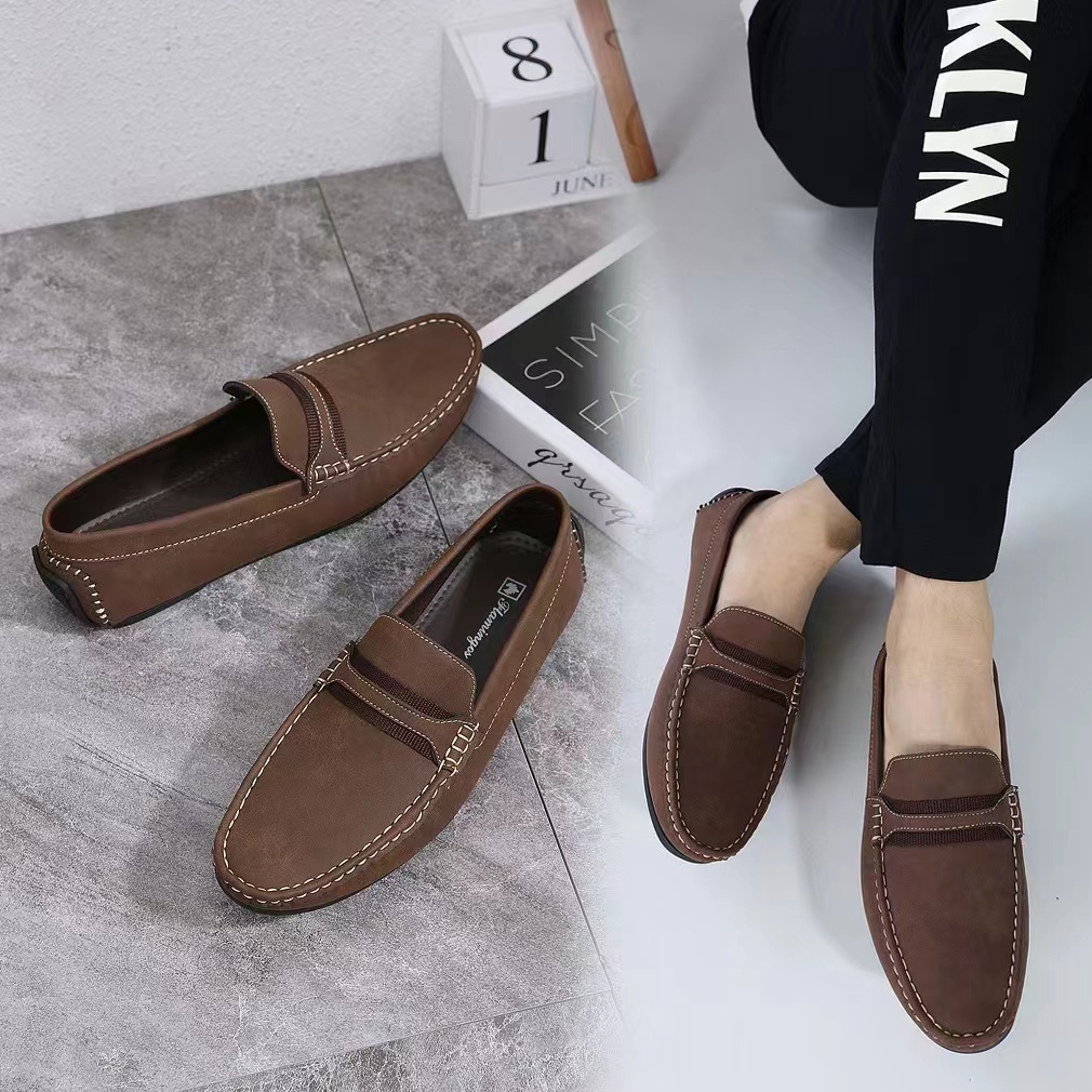 MEN'S LEATHER LOAFER TOPSIDER SHOES WY18-17 | Shopee Philippines