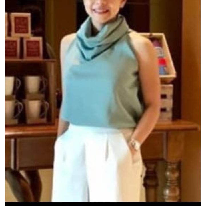 016 Best Seller Classy and Elegant Halter Cowl Sleeveless Blouse ...