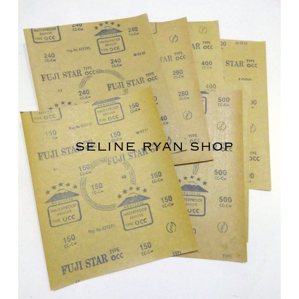 Scouring Paper Sandpaper/ Fuji Star Waterproof Pleated/ No. 120-1000 ...