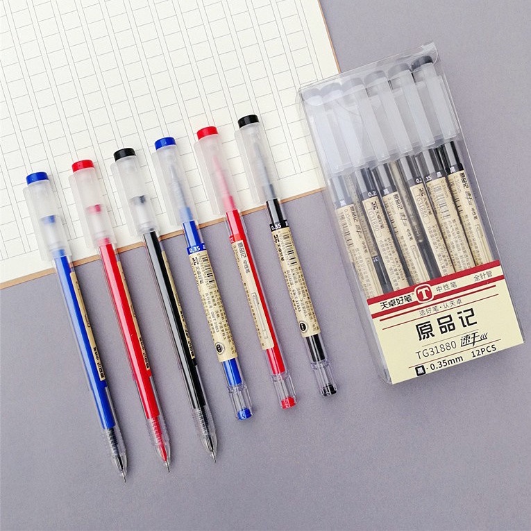 3Pcs 0.35mm Gel Pen Black Blue Red Ink Pen High Capacity Ink Pen ...