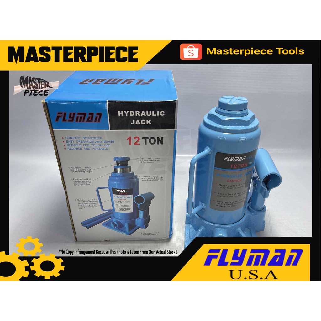 Masterpiece Original Flyman Hydraulic Jack (Bottle Type) 12 Tons (COD) Shopee Philippines