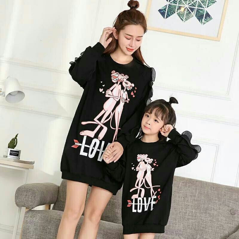 Couple Panther Love Mom Dres Kids Dress Mother And Daughter Couple Shopee Philippines