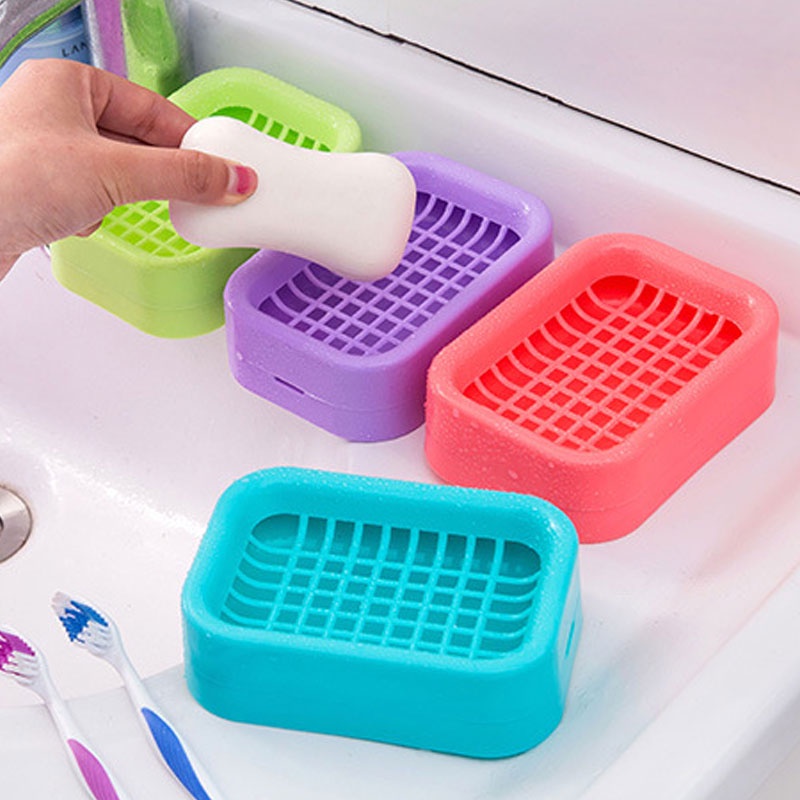 Bathroom Shower Soap Box Double Drain Bathroom Storage Box Shopee