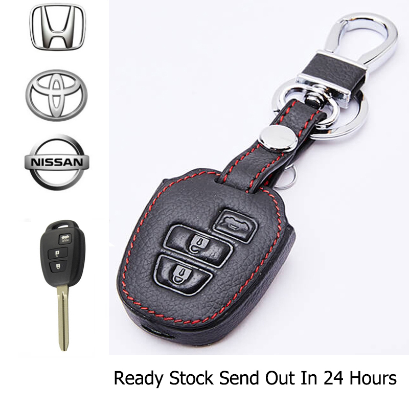 For Toyota Vios Gen 4 vios xle Leather Car Key Case Cover Remote Control 3 Button (WCN03