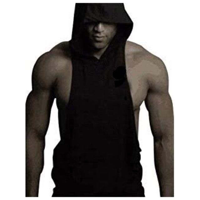 Muscle tee hoodie sale