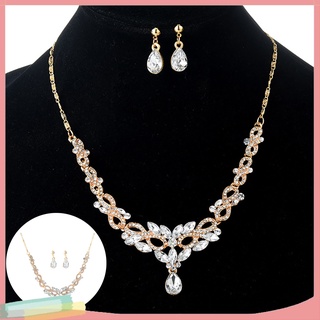 4pcs/set Stainless Steel & 18k Gold Plated Hollow Out Necklace, Earrings & Ring  Fashion Jewelry Set For Women