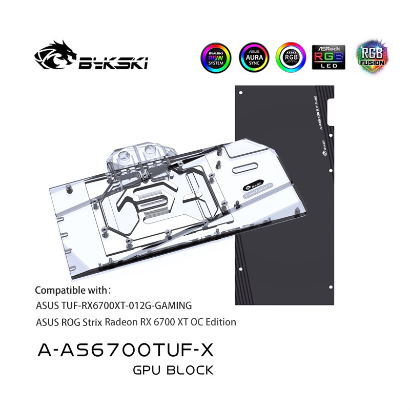 Bykski GPU Block For ASUS ROG STRIX Radeon RX6700XT OC Edition / TUF ...