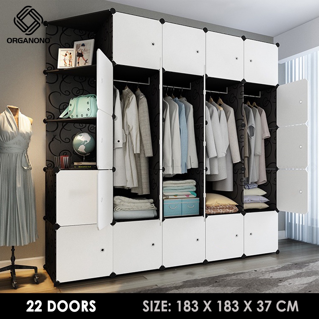 Organono DIY 22 White Doors Wardrobe Corner Shelf Minimalist Cabinet ...