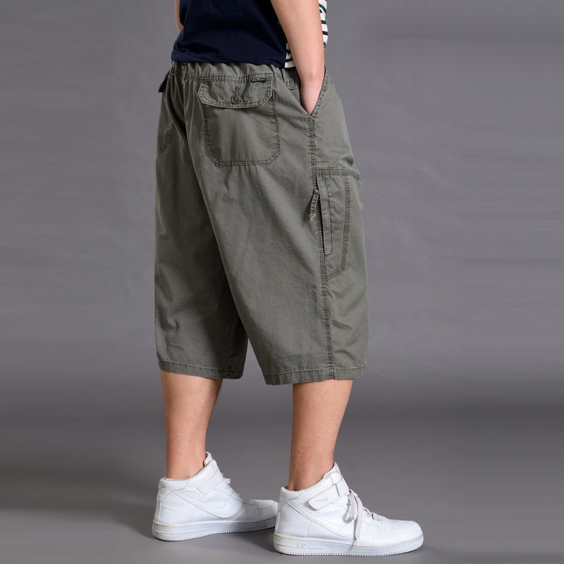 Oversize 140KG Men Cropped Trousers Plus Size Cargo shorts 6XL 5XL