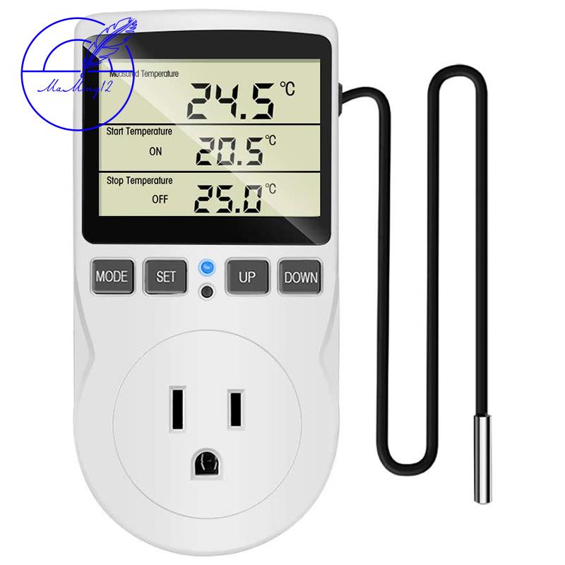 Digital Temperature Controller Reptile Thermostat Control Socket Plug ...