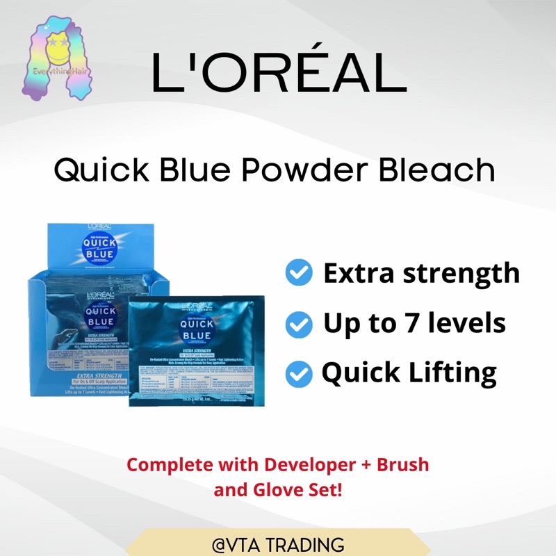 L'oreal Quick Blue Bleach Powder Extra Strength High Performance 30g