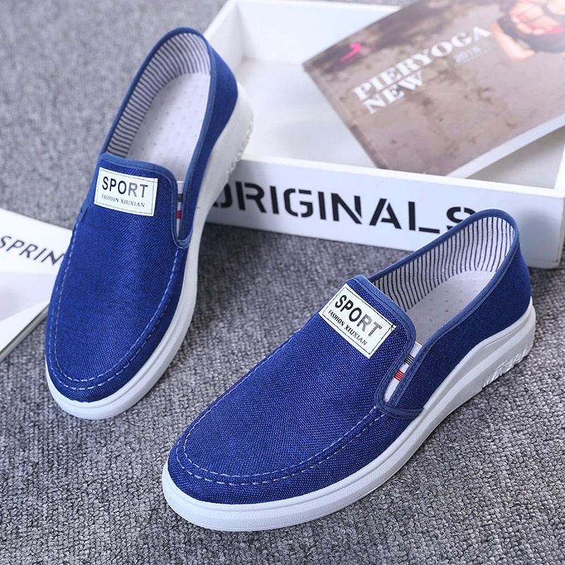 Denim Blue Canvas Shoes Men Casual Shoes Work School Shoes Standard Size