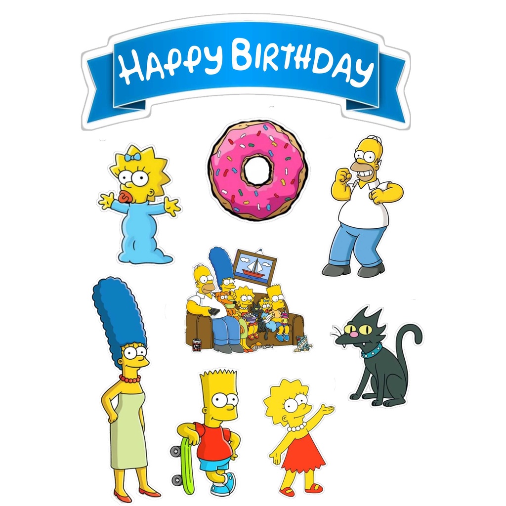 Cake TOPPER CUSTOM Birthday TOPPER/THE SIMPSON CAKE Decoration | Shopee ...