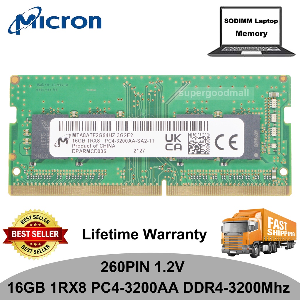 Micron 4GB 8GB 16GB DDR4 2400Mhz 2666Mhz 2133Mhz 3200MHz 260Pin SODIMM  Laptop Memory RAM Notebook RAM
