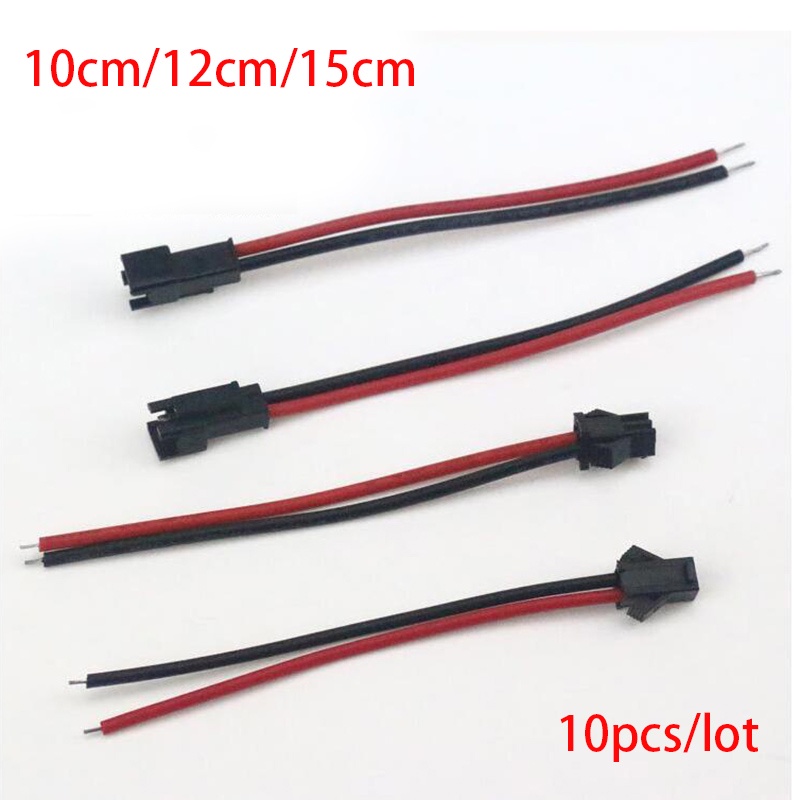 10pcs 5pairs 10cm 15cm Jst Sm 2pins Plug Male To Female Male Wire