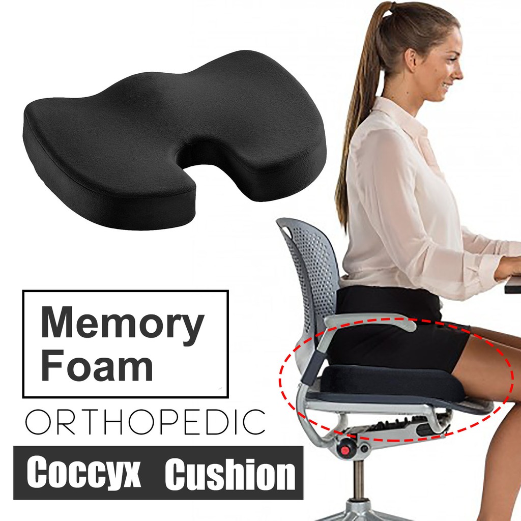 Seat Cushion Coccyx Orthopedic Memory Foam & Lumbar Support Pillow Net