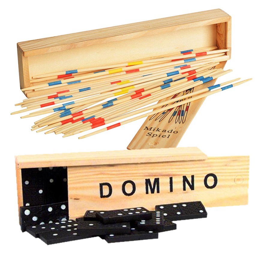 Domino+Mikado set Spiel Pickup Sticks Set Adult Children Intelligence ...