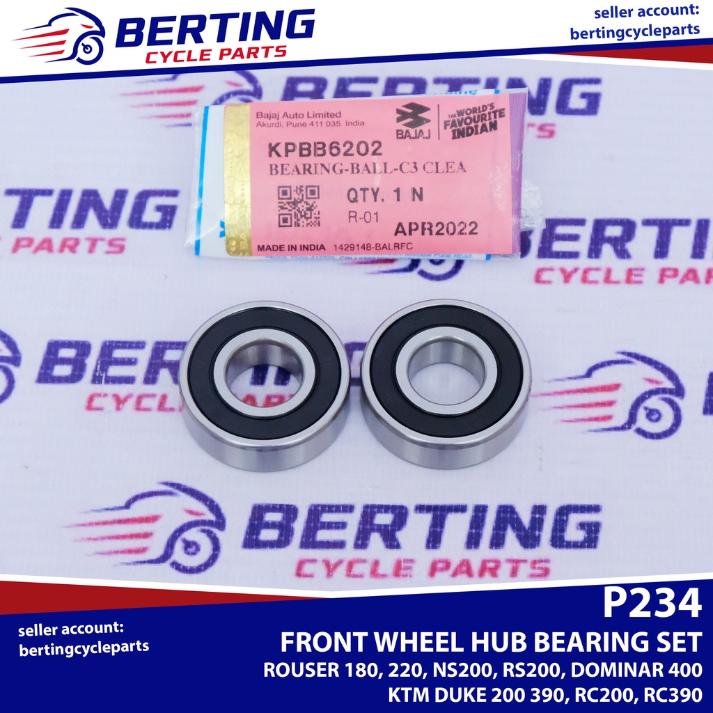2PC FRONT WHEEL HUB BEARING SET Rouser 180 220 NS200 RS200 Dominar KTM ...