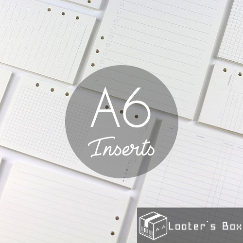 40 Sheets A6 Ring Binder Planner/Dori/Journal Plain Loose Leaf Paper ...