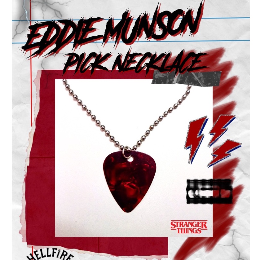 Stranger Things Eddie Munson's Guitar Pick Necklace Shopee Philippines