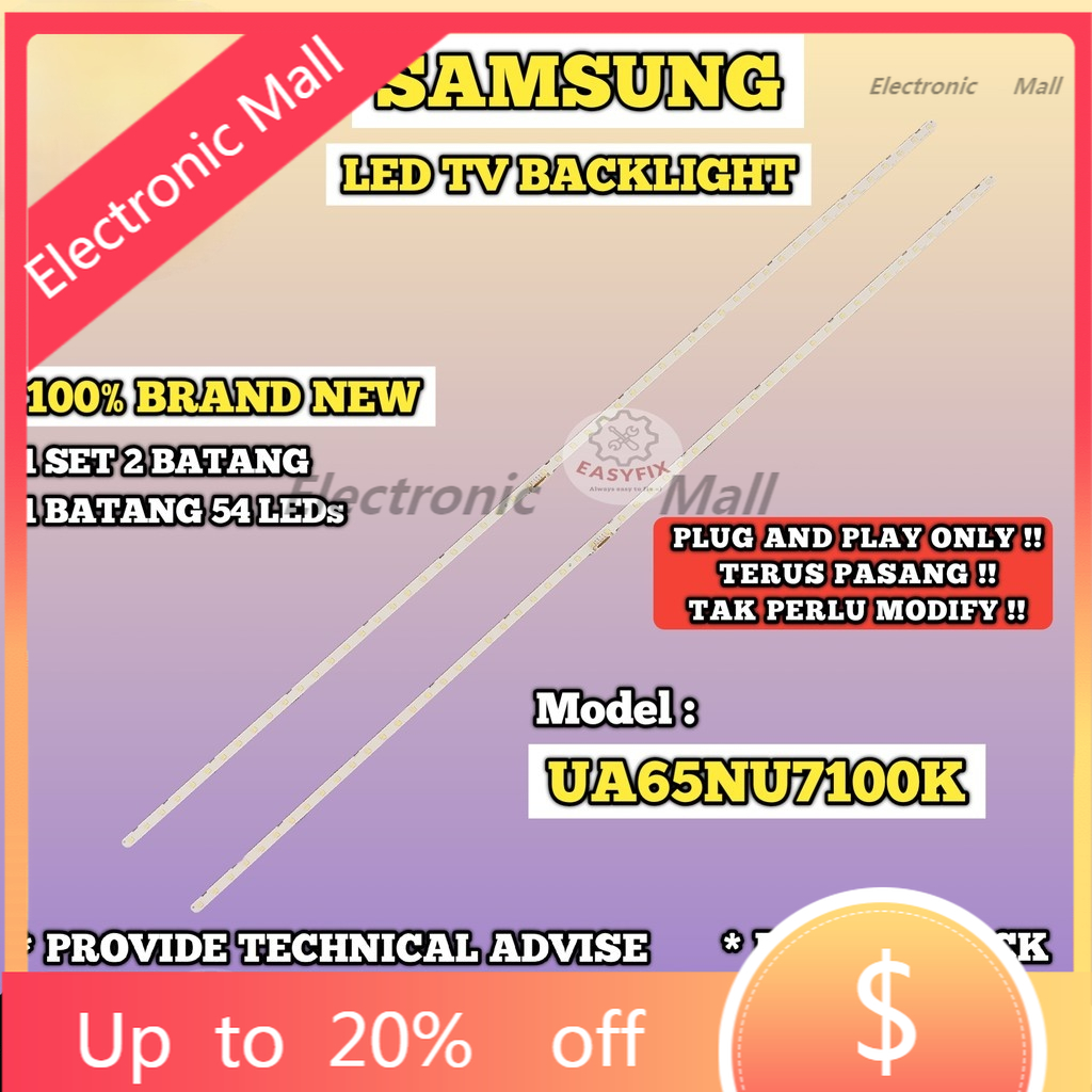 Samsung tv backlight strip UA65NU7100K SAMSUNG 65 INCH SAMSUNG LED TV