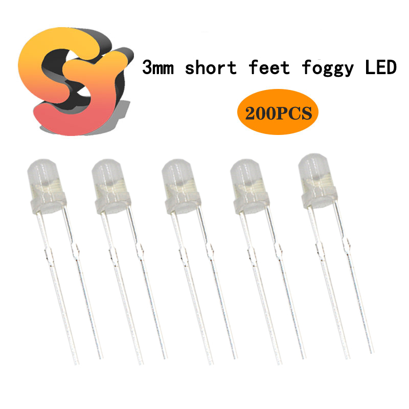 [Spot retail] 200 pcs, LED3MM, short-foot round head, foggy white ...