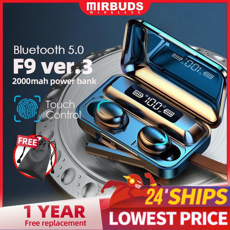 New upgrade Amoi F9 TWS Bluetooth Headset Touch Wireless earphone Earbuds Shopee Philippines