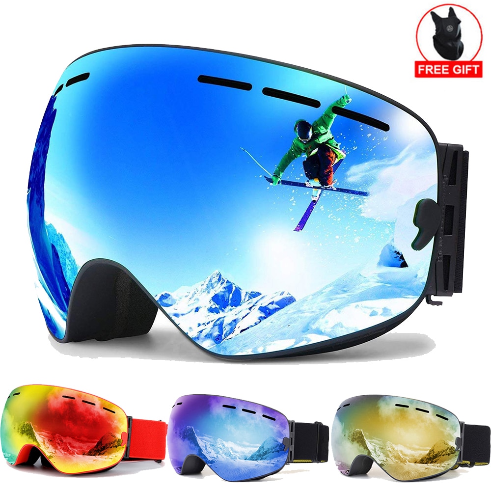 Ski Goggles UV400 Protection Snowboard Eyewear Antifog Big Ski Mask