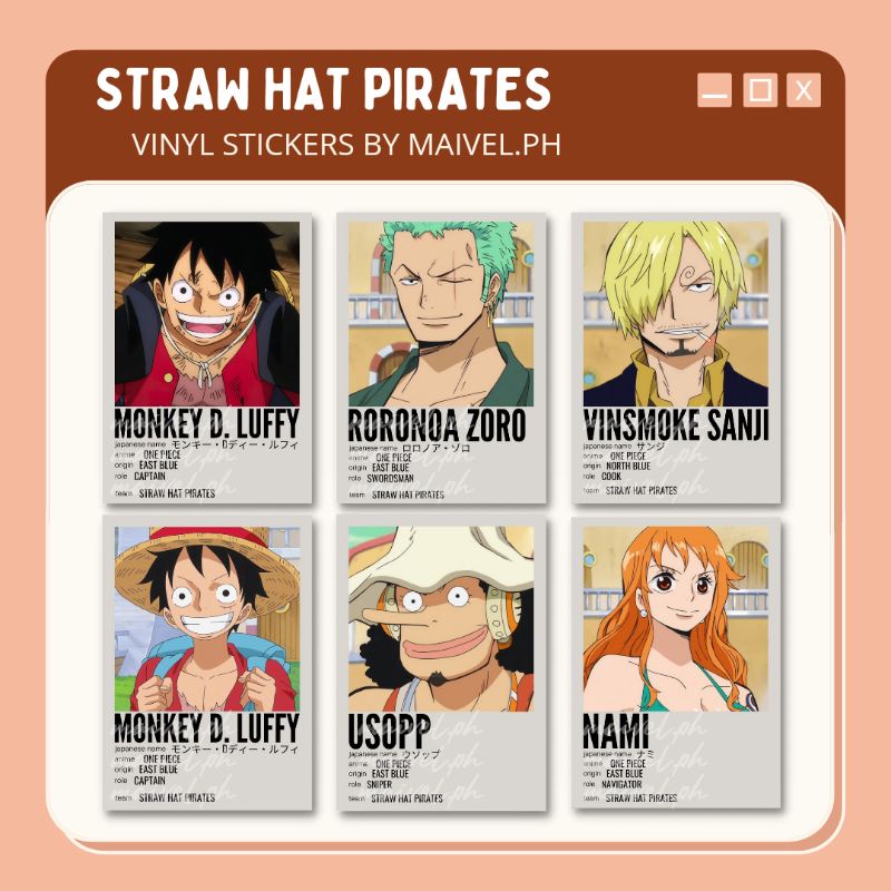One Piece Straw Hat Pirates Minimalist Poster Vinyl Stickers Photo ...