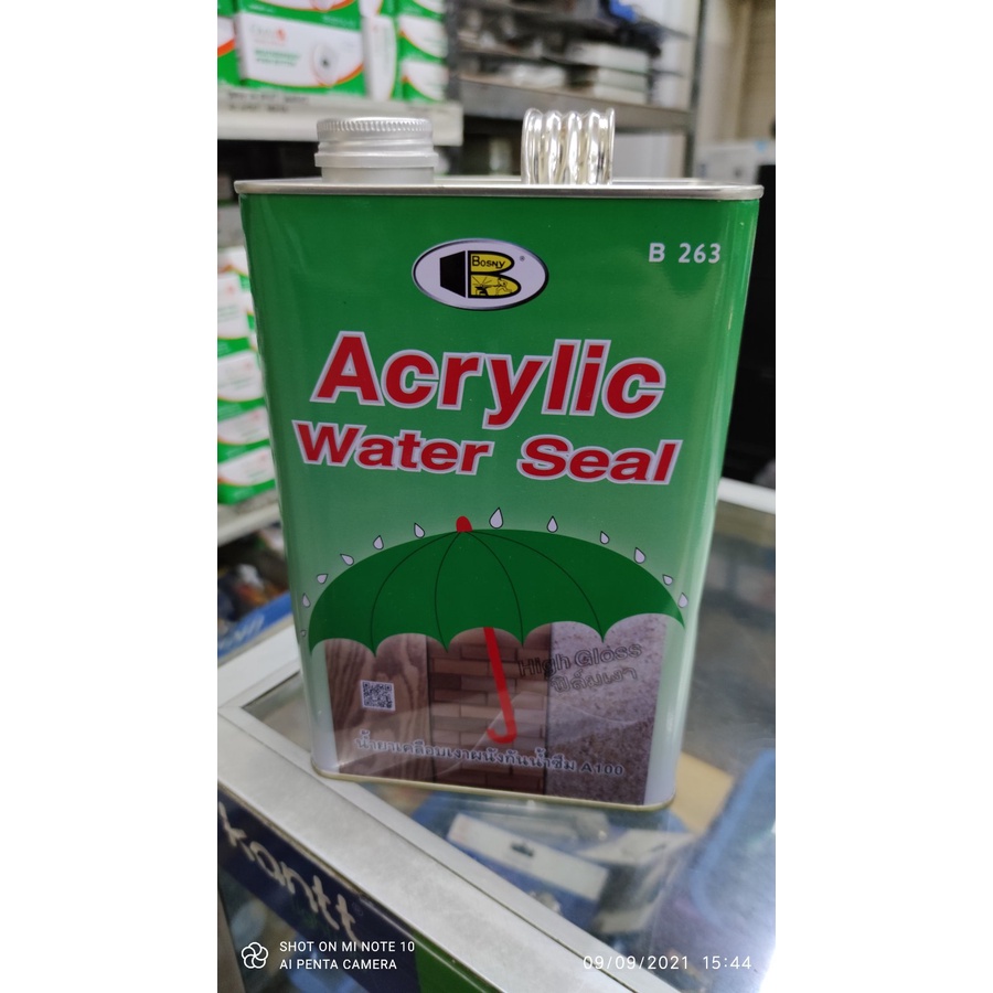 Bosny Acrylic Water Seal B Gallon Liters Waterproofing Gloss Film