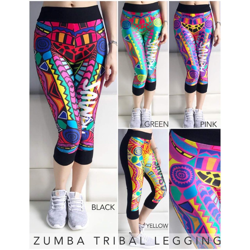 Zumba Tribal Leggings 7/8 Women's Gymnastics Pants