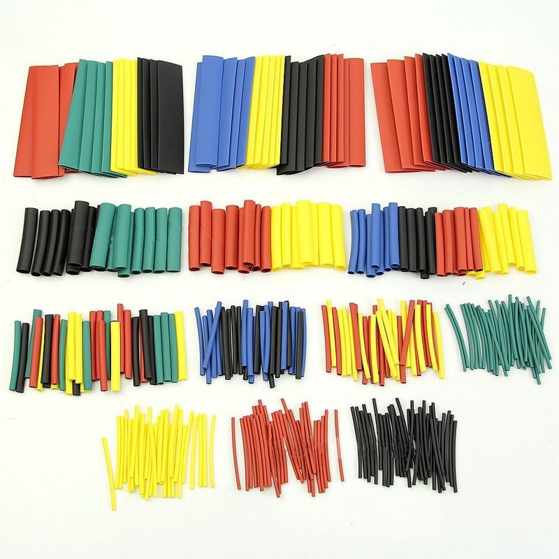 328 Pcs 5 Colors 8 Sizes Assorted 2:1 Heat Shrink Tube Tubing Wrap ...