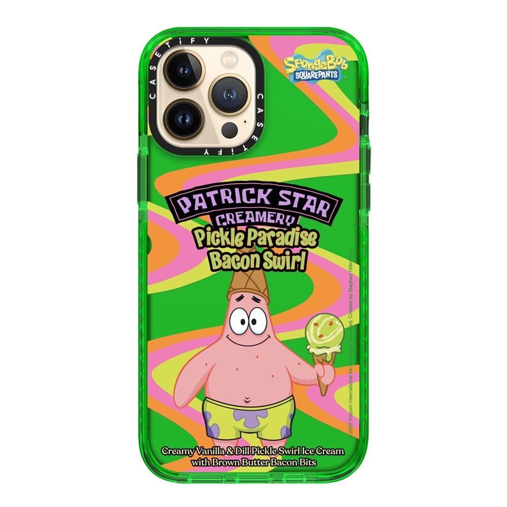 Patrick Pickle Paradise Ice Cream Case 13 Pro Max Impact Color Green