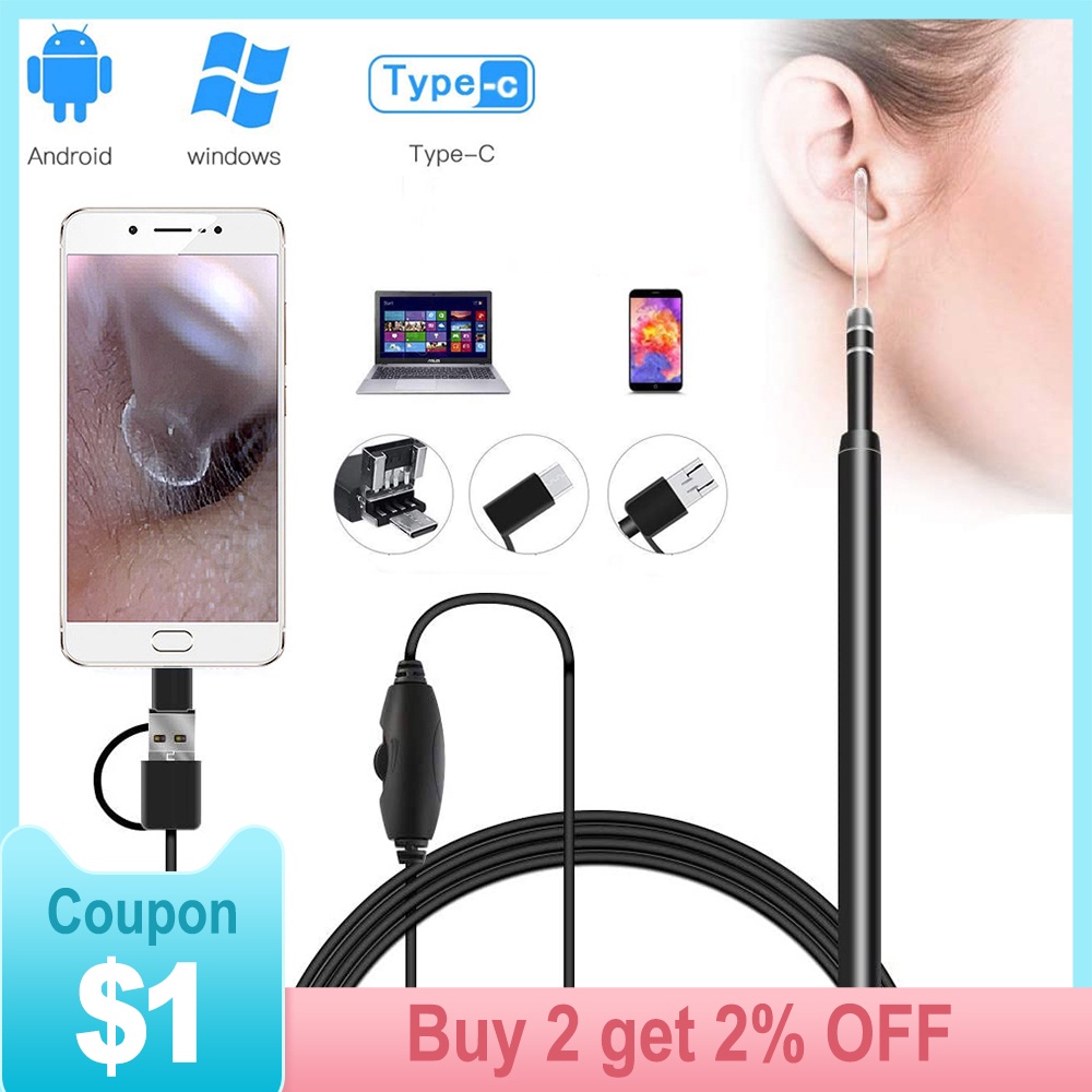 Health Ear Care Medical In Ear Cleaning Endoscope Spoon Mini Camera Ear Picker Ear Wax Removal