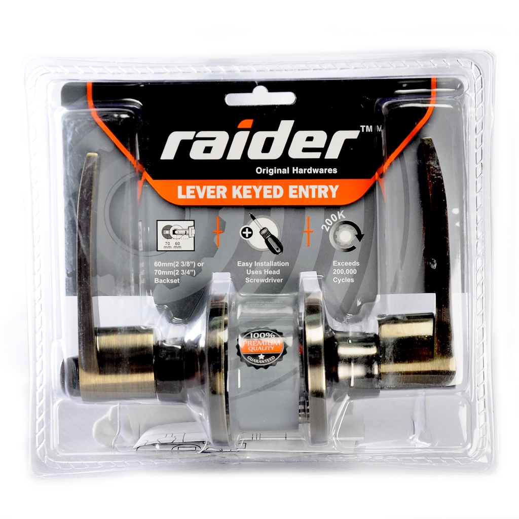 Raider Lever Keyed Entrance Door Knob Security Lock | Shopee Philippines