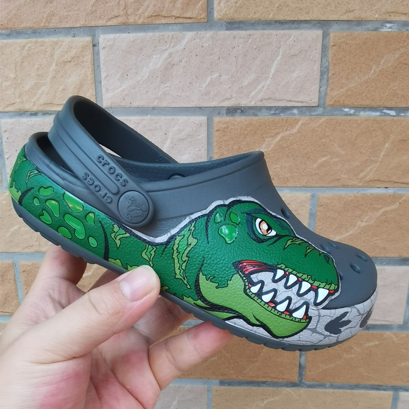 Crocs boy slippers dinosaur cartoon thick soled non slip children s beach shoes Shopee Philippines