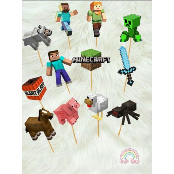 Minecraft theme Cupcake topper 12pcs Shopee Philippines