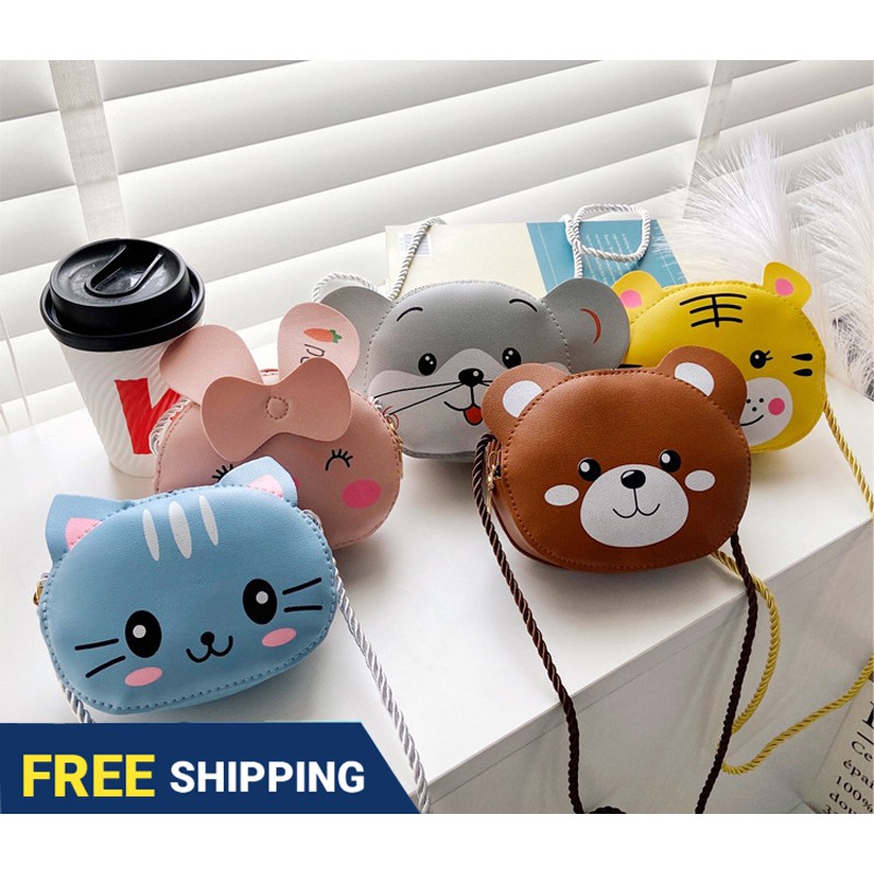 Lovely kids Bag Cute Cartoon Kids Shoulder bag Small Coin Purses Handbags  animals Shoulder bags Mini bag