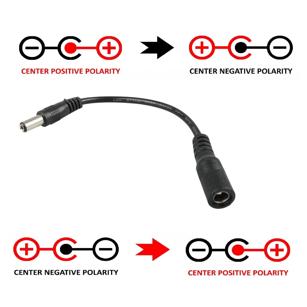Dc Jack Reverse Polarity Converter Cable For Guitar Piano Pedals