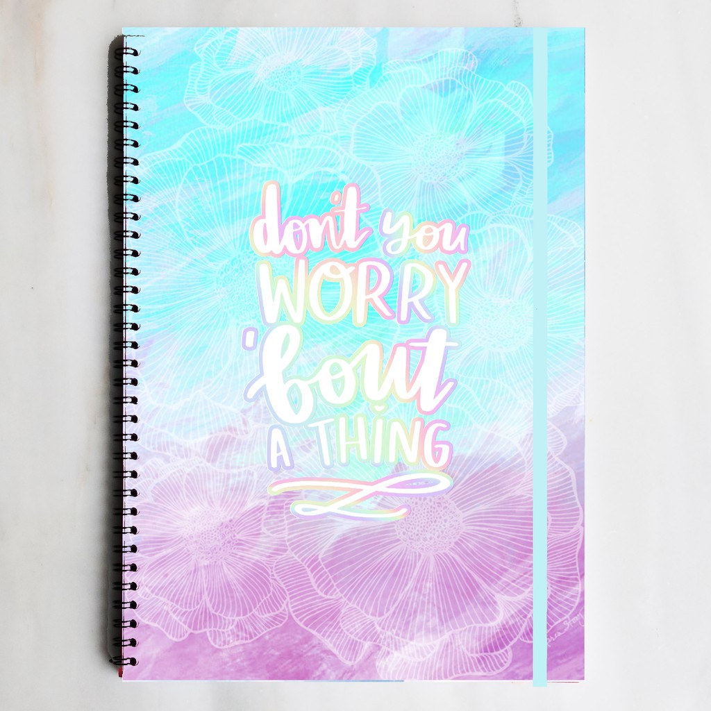 New!! WORRY Pastel Spiral Ruled Grid Dotted Notebook Diary Journal Bujo ...