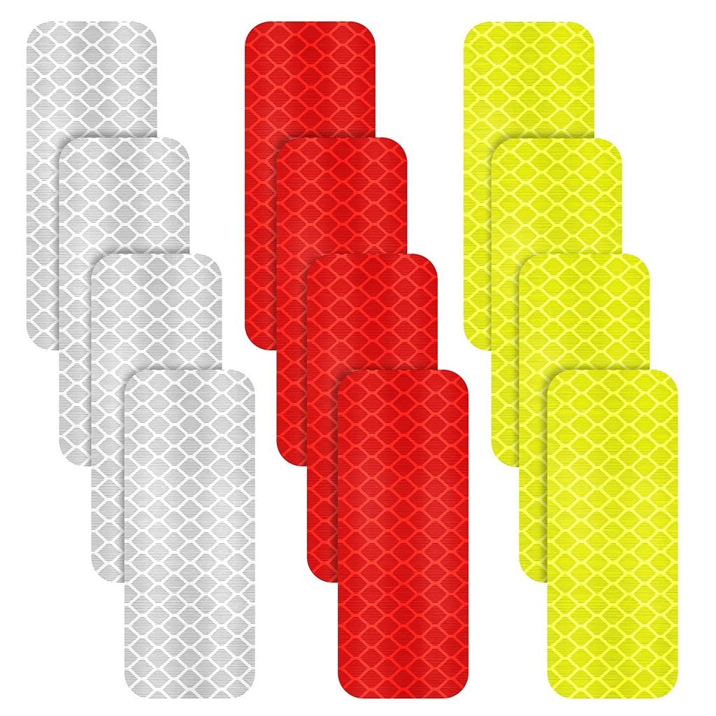 12Pcs 3X8cm Warning Reflective Stickers Safety Reflective Stickers ...