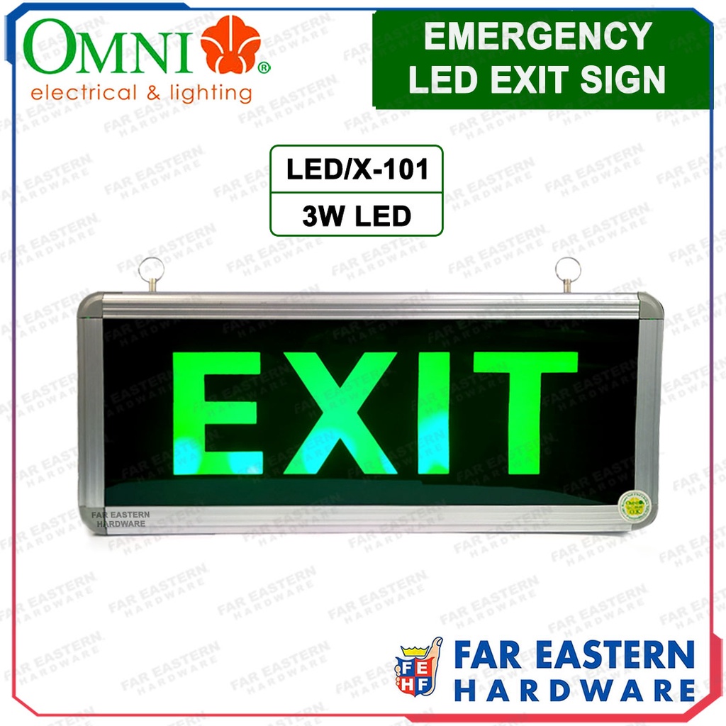OMNI Rechargeable Emergency LED Exit Sign Fire Exit | Shopee Philippines