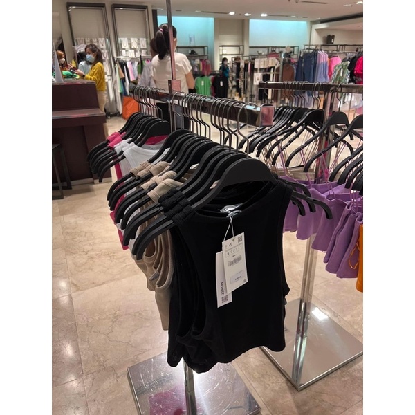 Zara Ribbed Racerback Top Authentic Overruns | Shopee Philippines