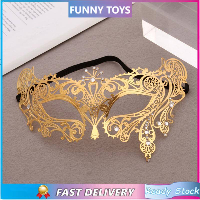 Italian highend masks iron half face ladies seven diamond goldplated