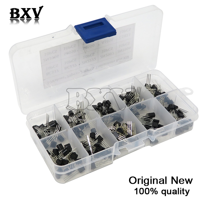 Transistor Assortment Kit 10value 200PCS BC337 BC327 2N2222 2N2907 2n3904 2n3906 S8050 S8550 A1015 C1815 Transistors Box Pack I.869552510